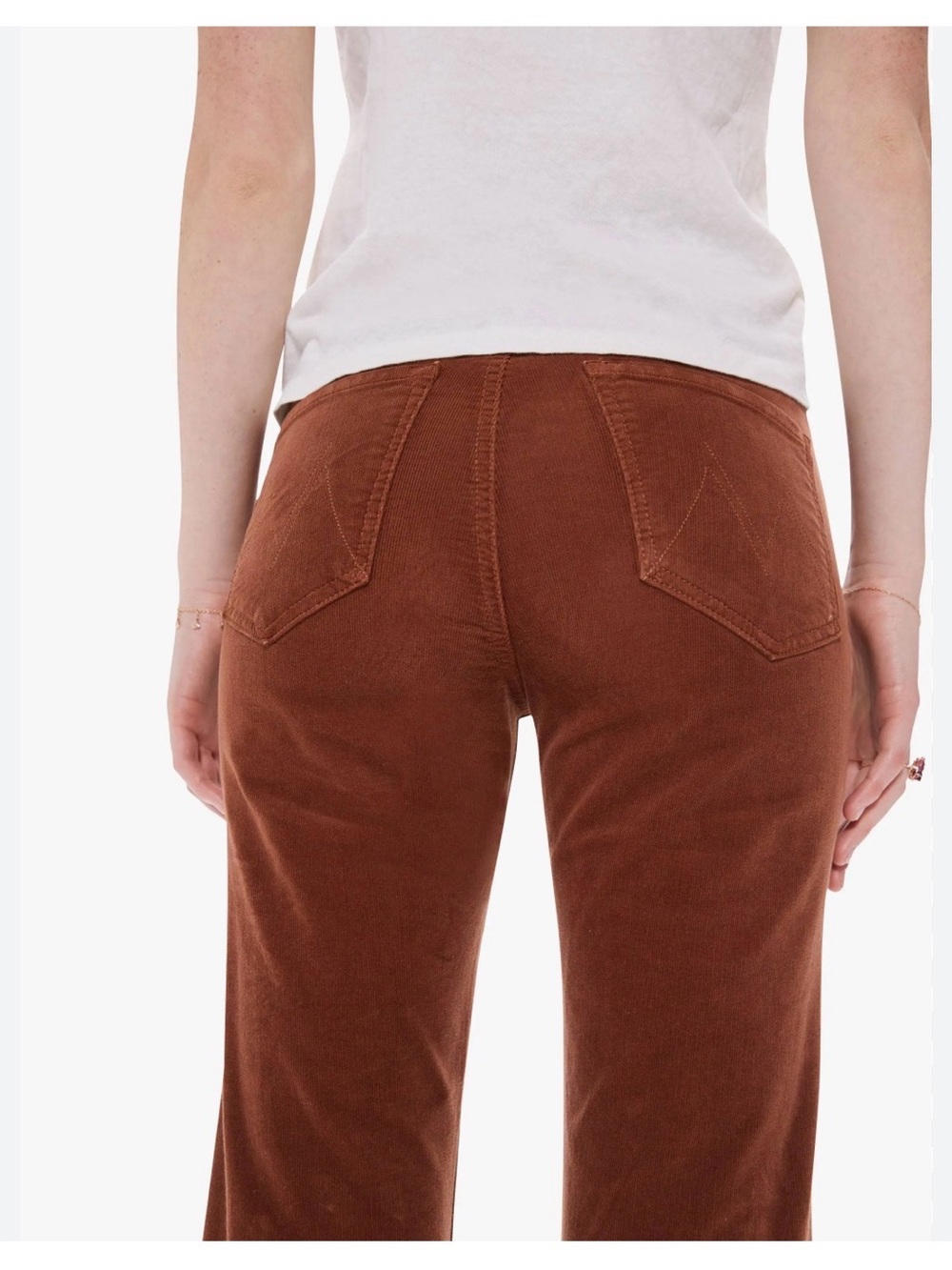 MOTHER THE TOMCAT ANKLE Corduroy Pants size: 32 burnt orange color - Picture 15 of 16